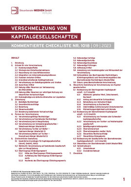 Cover der Leseprobe "Verschmelzung von Kapitalgesellschaften" von DWS-Medien mit Inhaltsverzeichnis und Einleitungstext.