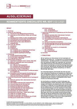 Cover der Leseprobe "Ausgliederung" von DWS-Medien mit Inhaltsverzeichnis und Einleitungstext.