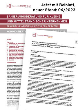 Cover der Leseprobe "Sanierungsberatung für kleine und mittelständische Unternehmen" von DWS-Medien.