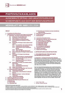 Cover der Leseprobe "Photovoltaikanlagen – Ausgewählte ertrag- und umsatzsteuerliche Schwerpunkte aus Sicht der Beratungspraxis" von DWS-Medien.